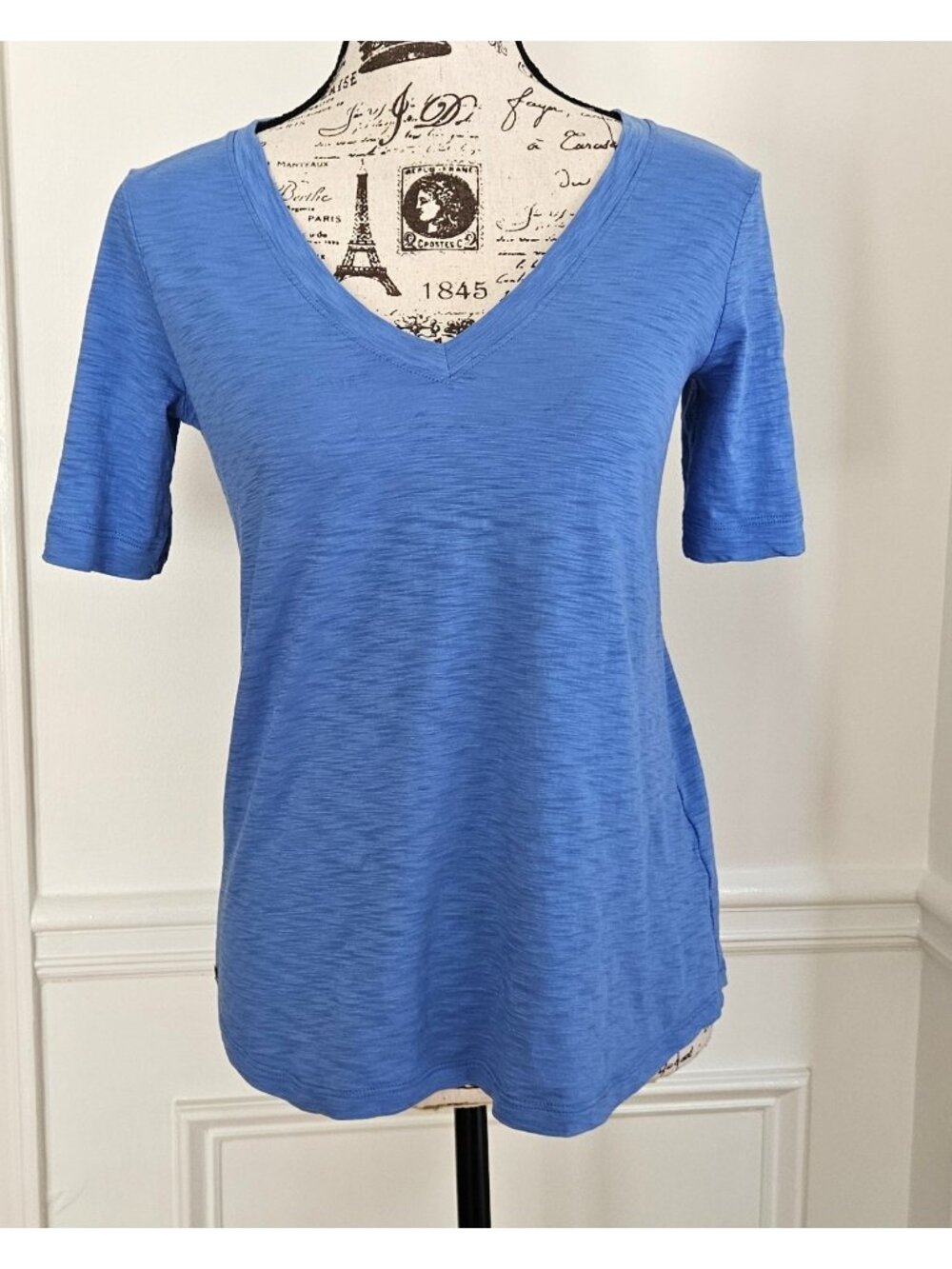 Lilly Pulitzer XS Ida V-Neck Palm Beach Slub Knit Tee Top T-Shirt